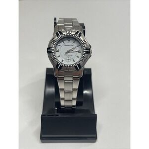 Montres‎ Carlo Stainless Steel Watch White Dial Waterproof Quartz Works